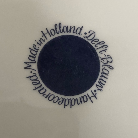 EUC Vintage Delft Hand Painted Windmill Farm Decorative Plate Blue White Dish - Picture 7 of 7